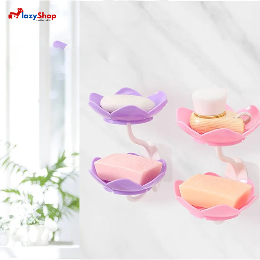 Flowers Shape Wall Mounted Bathroom Soap Dishes for Shower, Bath