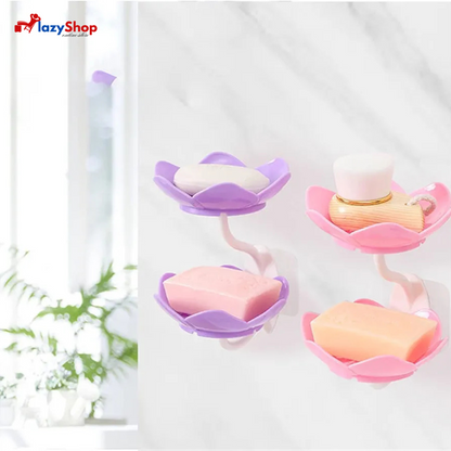 Flowers Shape Wall Mounted Bathroom Soap Dishes for Shower, Bath