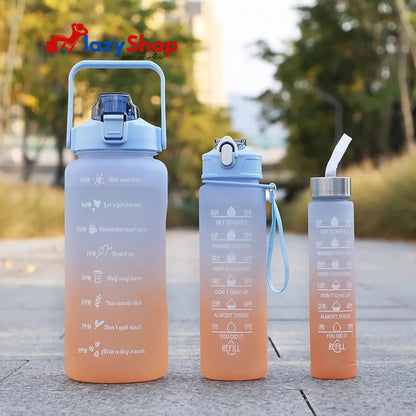 3 Pieces Combo Motivational Water Bottle Set