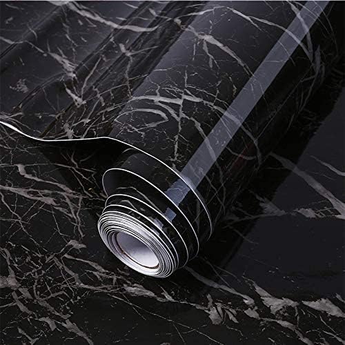 Pack Of 2 Black Marble Wallpaper Peel and Stick Waterproof (60X200)