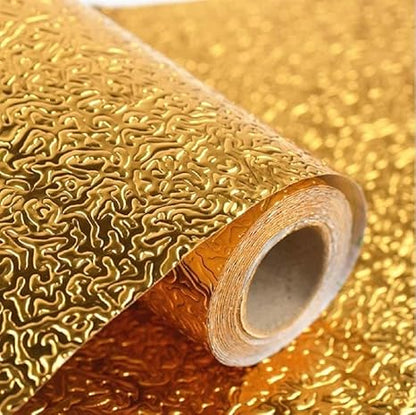 Buy 2 Get 1 Free Golden Aluminium foil Stickers 60X200 CM