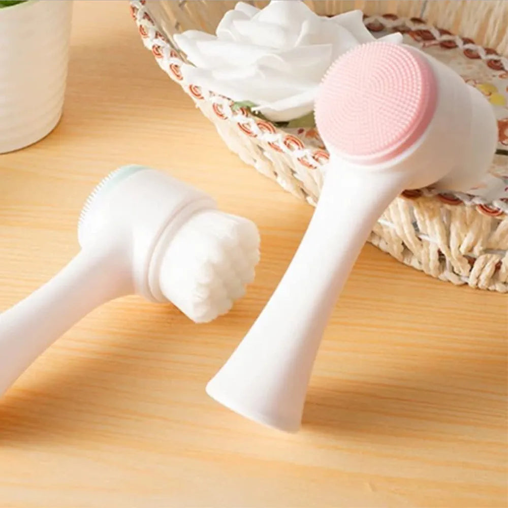 Manual Facial Cleansing Brush, 2-in-1 Skin Care Face