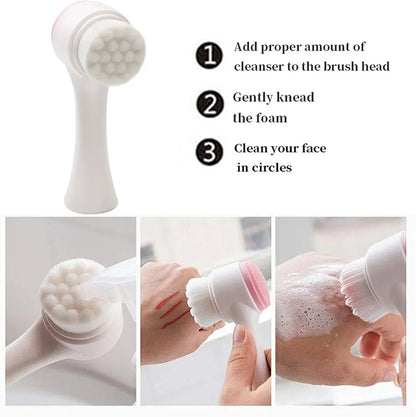 Manual Facial Cleansing Brush, 2-in-1 Skin Care Face