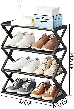 4 Layer X-Shaped Shoe Rack