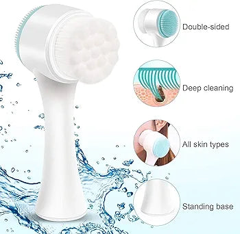 Manual Facial Cleansing Brush, 2-in-1 Skin Care Face