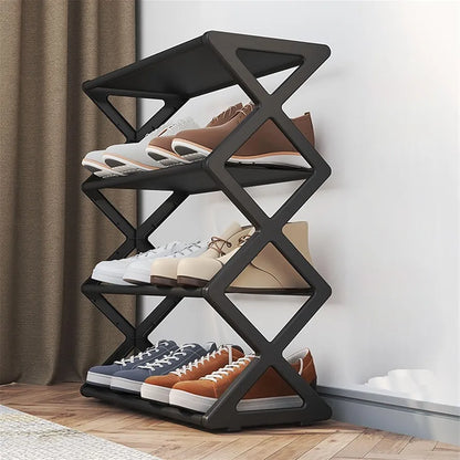 4 Layer X-Shaped Shoe Rack