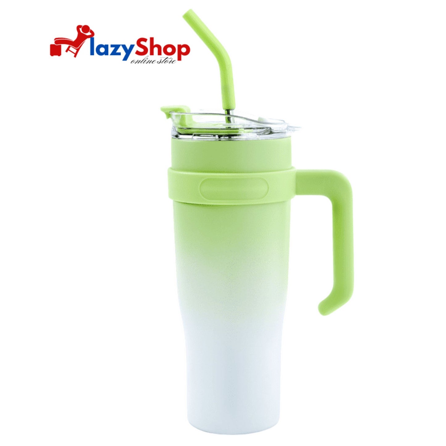 Double Wall 40oz Vacuum Insulated Tumbler(Green & White)