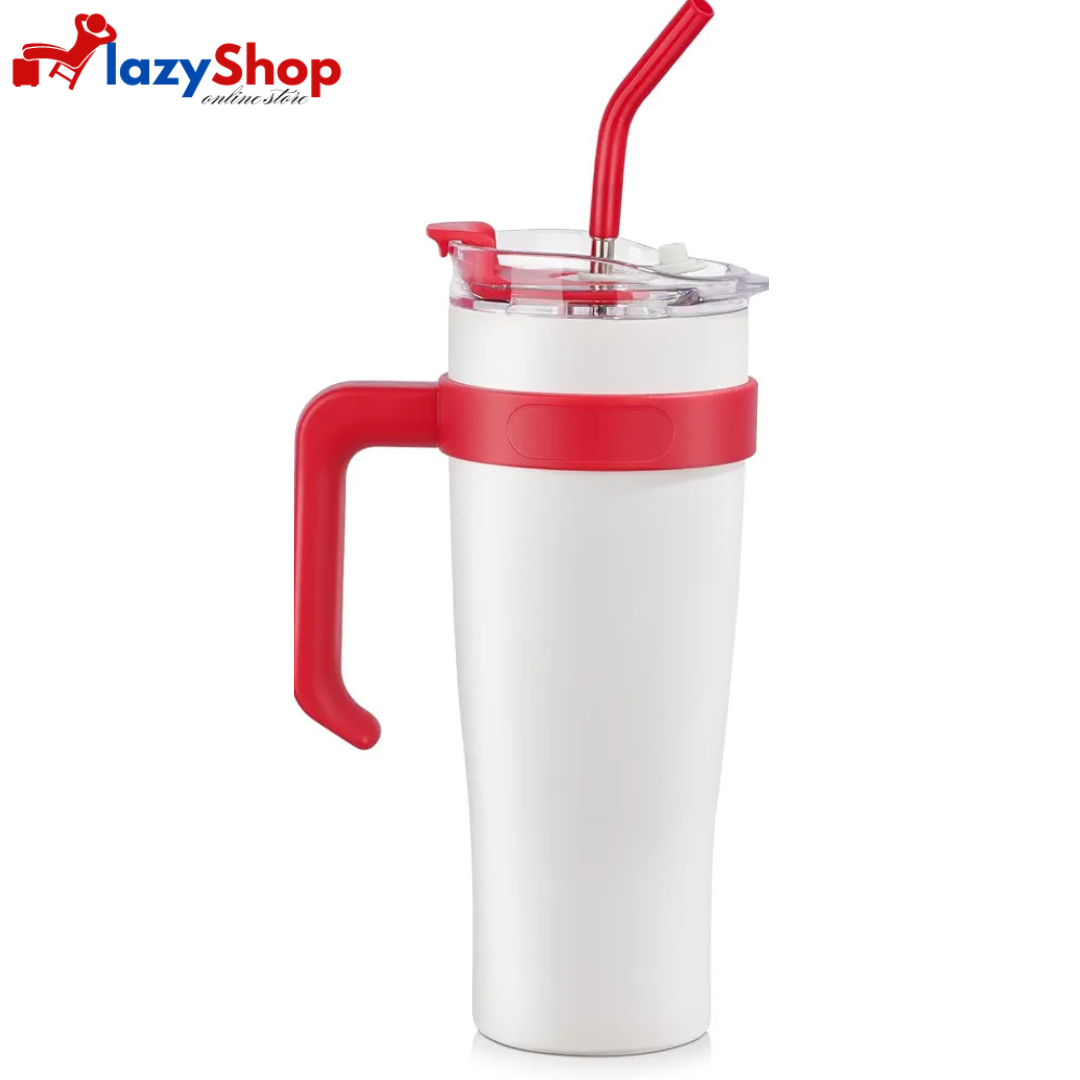 Double Wall 40oz Vacuum Insulated Tumbler (Red & White)