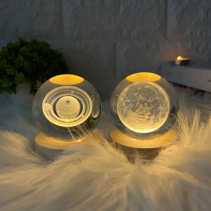 3D Galaxy Crystal Ball Night Light