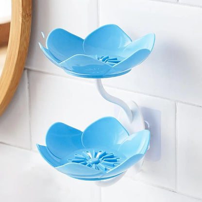 Flowers Shape Wall Mounted Bathroom Soap Dishes for Shower, Bath