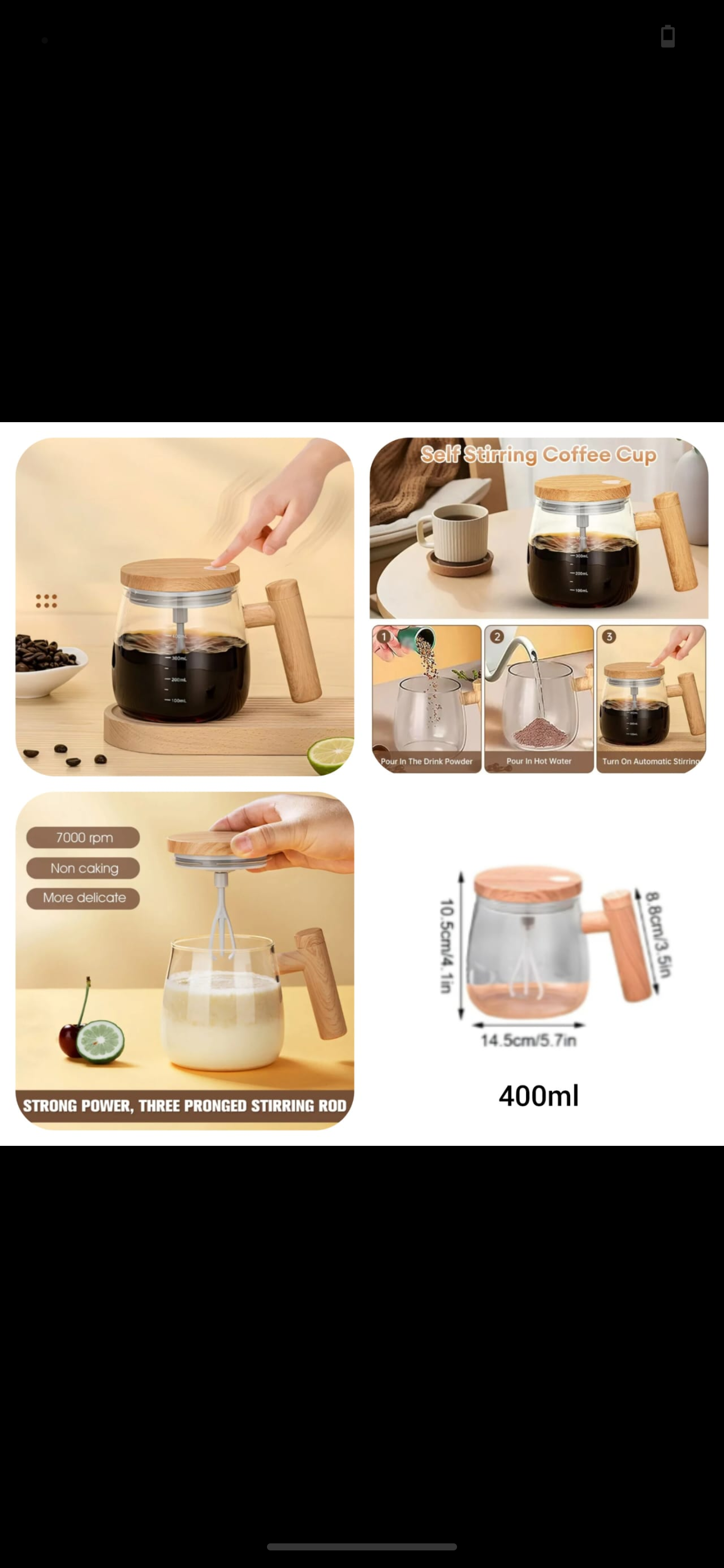 Self Stirring Mug with Lid 400ML