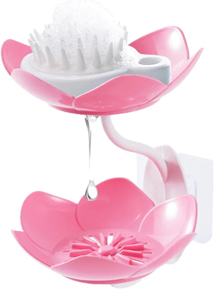 Flowers Shape Wall Mounted Bathroom Soap Dishes for Shower, Bath