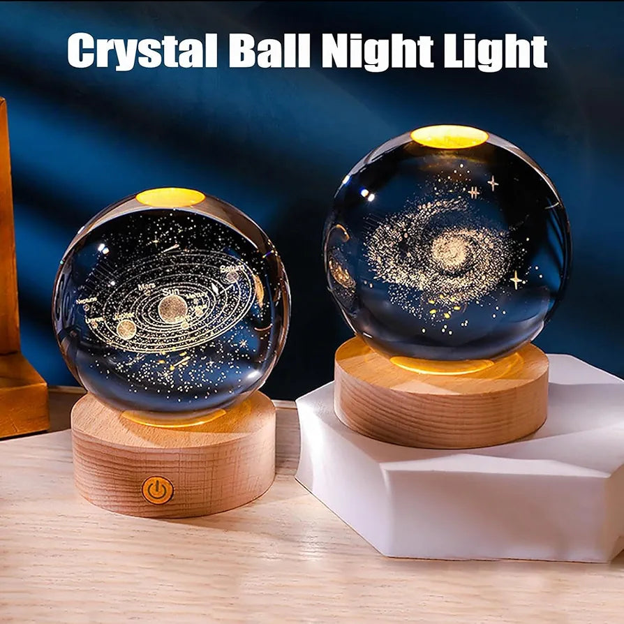 3D Galaxy Crystal Ball Night Light