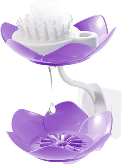 Flowers Shape Wall Mounted Bathroom Soap Dishes for Shower, Bath