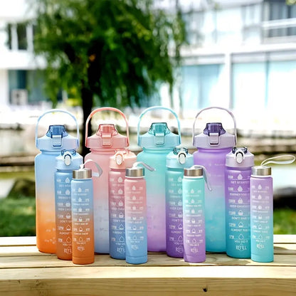 3 Pieces Combo Motivational Water Bottle Set