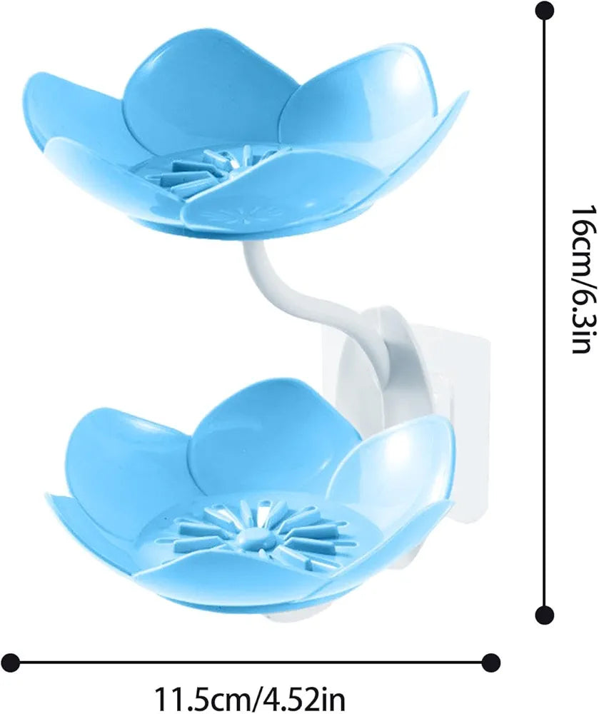 Flowers Shape Wall Mounted Bathroom Soap Dishes for Shower, Bath