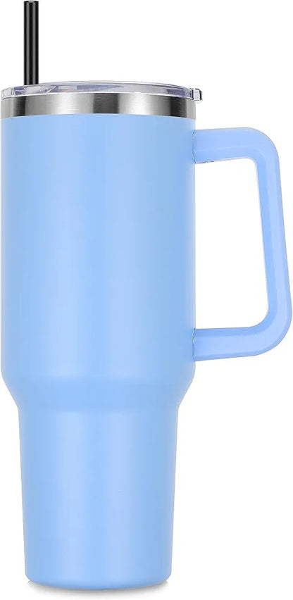 Stainless Steel Water Bottle Tumbler With Handle and Straw