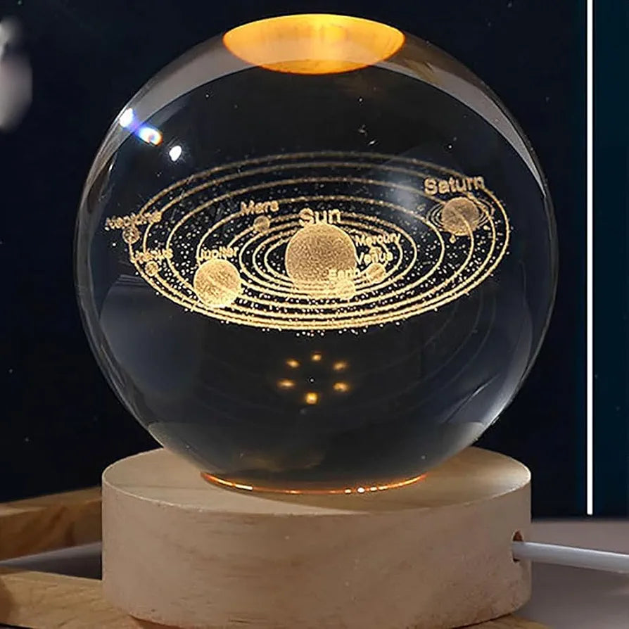 3D Galaxy Crystal Ball Night Light