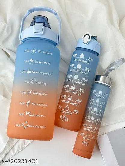 3 Pieces Combo Motivational Water Bottle Set