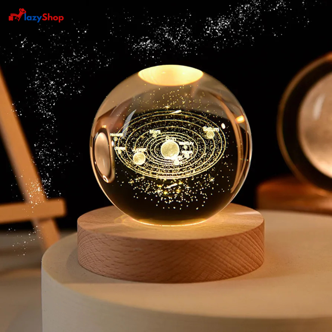 3D Galaxy Crystal Ball Night Light